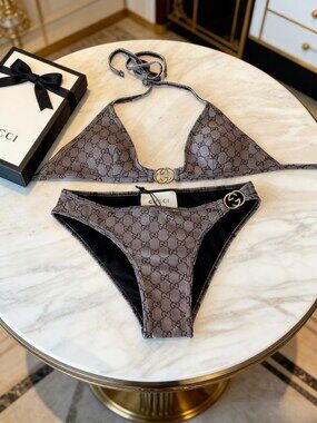 Gucci GG Monogram Metal Bikini Set